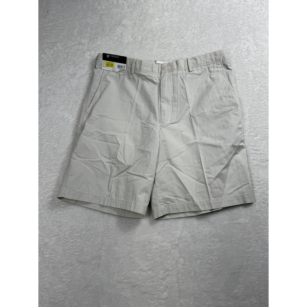 New Cremieux Classics Mens Off‎ White Cotton Chino Shorts Size 38 Regular Fit